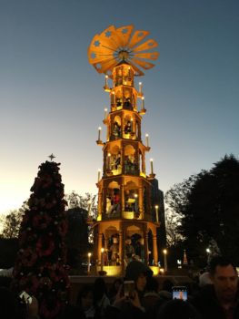 A huge german-style wooden christmas tree